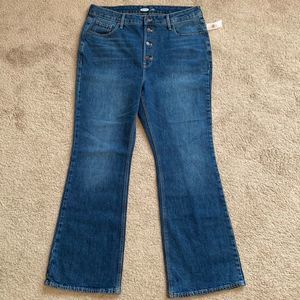 Old Navy Extra High Rise Flare Jean Womens Sz 16 Petite NWT